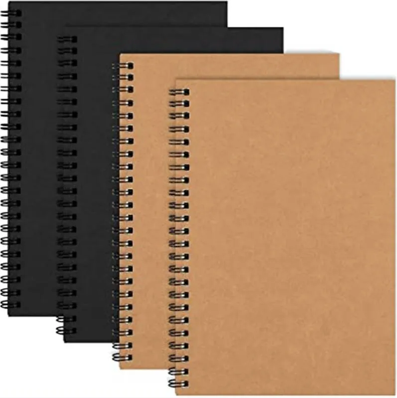 Kraft Cover Natebooks Journals Planner Спиральные блокноты с пустым бумажным коричневым дневником копии для путешественников студентов рисования живописи
