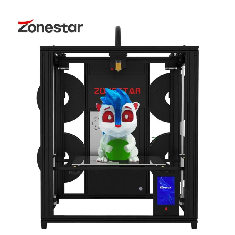 Skrivare 2022 EST 4 Extruder Multi Color FDM 3D Printer 4.3 "TFT-LCD Snabb installation Ultra Silent Auto Nivellering Z9V5Printers