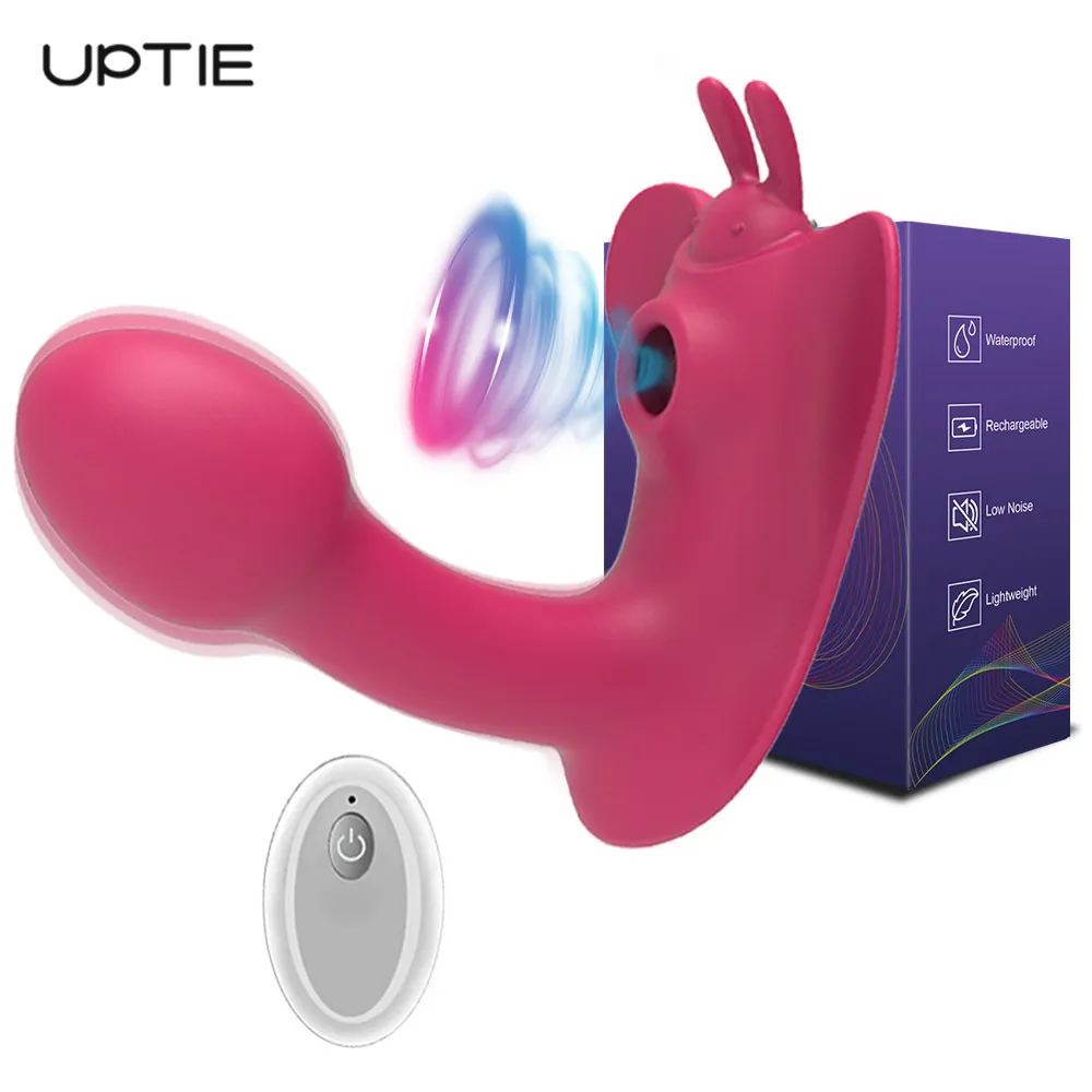 Papillon portant des vibrateurs de point G pour femmes télécommande sans fil Clitoris ventouse vibrateur femme stimulateur de vide jouets sexy