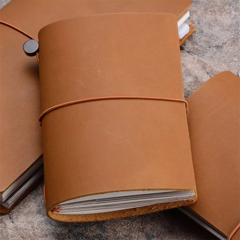 Ze 100% prawdziwy skórzany notebook Planer ręcznie robiony czasopismo paszportowe program paszportowy szkicownik Dziennik Prywatne 220711