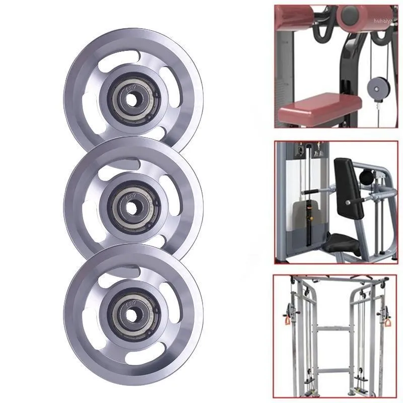 Tillbehör 3PCS 95mm Gym Remskiva 360 graders rotation Silence Slät kabelmaskin för lat Dra ned DIY-systemet