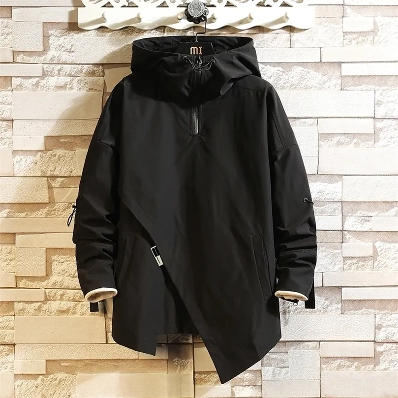 Mens Jacket Fashion Spring Autum Casual Streetwear Hoodie Harajuku Pullover Windbreaker Coat 5XL 6XL 220813