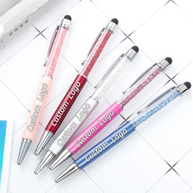 Beautifully Crystal Ballpoint Fashion Creative Stylus Touch Pen for Writing Stationery Office & School Customized Gift 220613