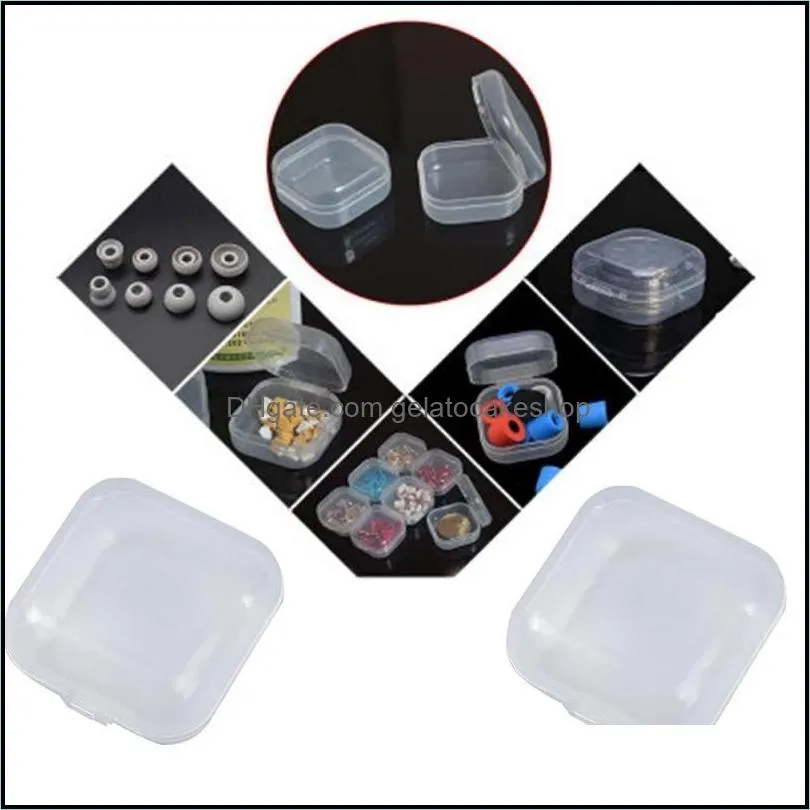 mini clear plastic small box jewelry earplugs storage box case container bead makeup transparent organizer