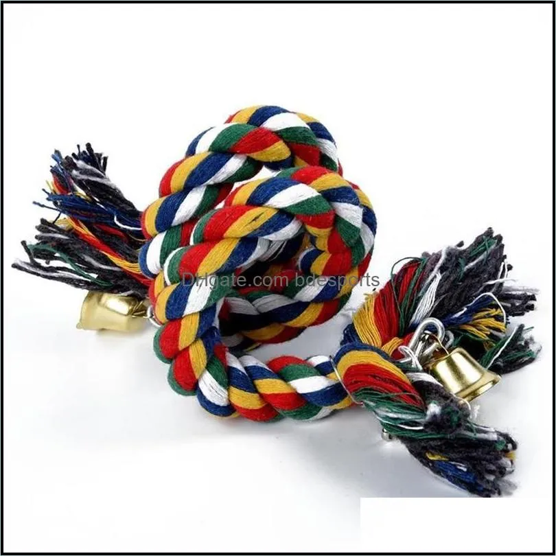 50cm Parrot Toy Rope Braided Parrot Pet Chew Rope Budgie Perch Coil Bird Cage Cockatiel Toy Pet Birds Training Accessories