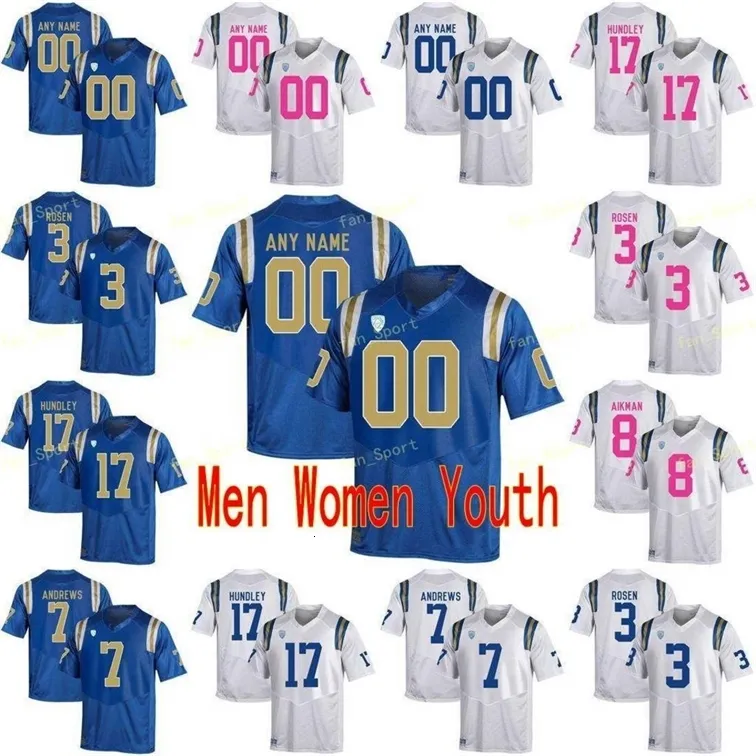 Nik1 NCAA College Jerseys UCLA Bruins 3 Josh Rosen 3 Wilton Speight 5 Kenny Easley 6 Eric Kendricks 8 Troy Aikman Custom Football Syed