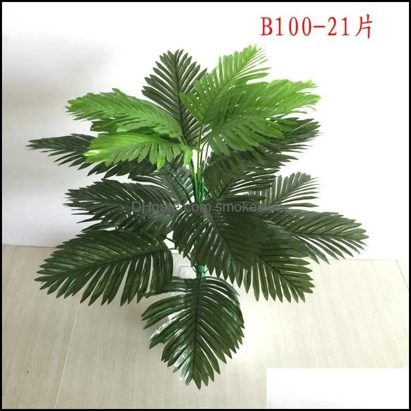 Decorative Flowers Wreaths Festive Party Supplies Home Garden 90Cm 39 Heads Tropical Plants Large Artificial Palm Tree Fake Monstera Silk