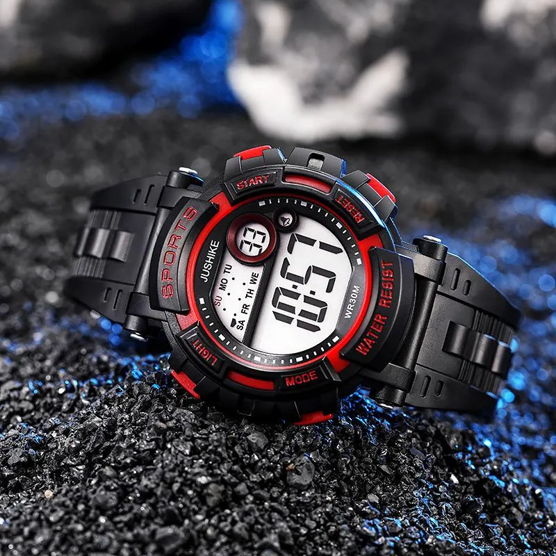 Relojes De Pulsera Moda Reloj Redondo Digital Luminoso Deporte LED