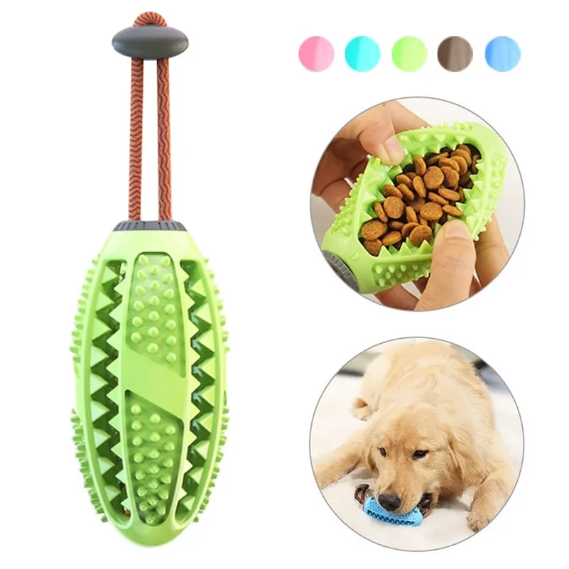 Interactive Dog Toy Food Dispenser Ball Dog Chew Toys Dog Toothbrush Pet Molar Tooth Cleaning Supplies Doggy Puppy Dental Care 220801