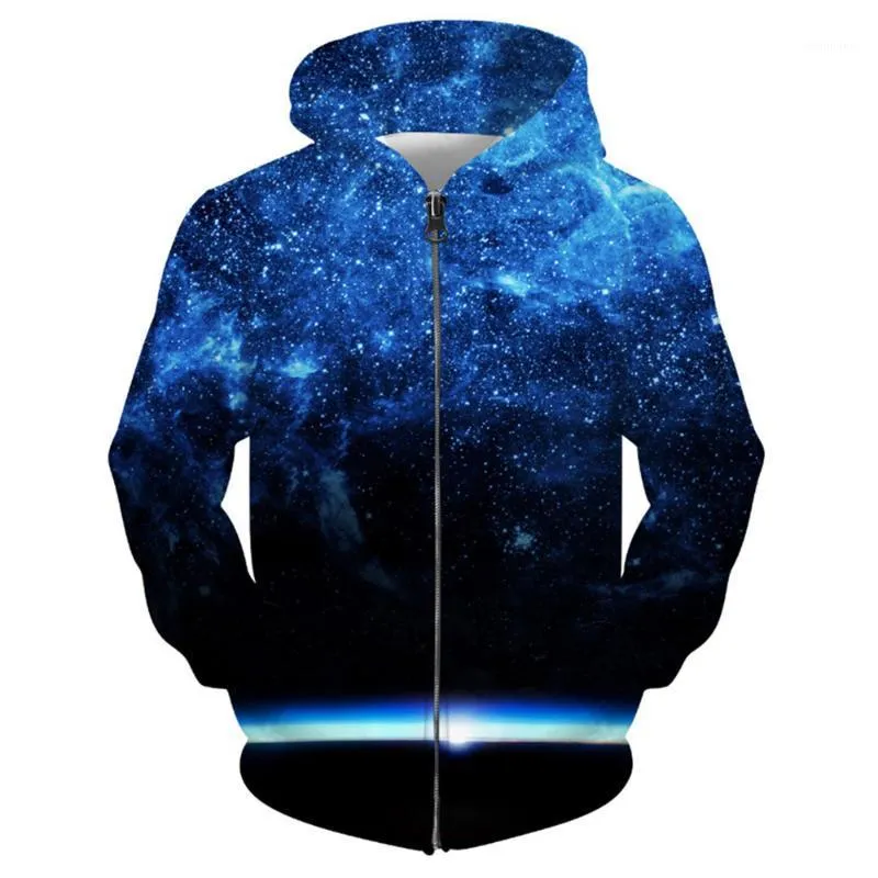 Cloudstyle Jonge hoodies Bling Space 3D Gedrukt Jassen voor Man Daily Causal Outlearing Youth Trendy Coats Blue Purple Star Men's Sweatshi