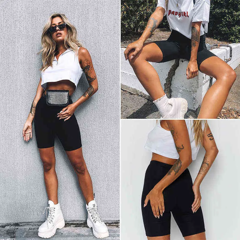 Summer Booty Bike Shorts For Women Stretch Basic Short Solid Black Shirts  With Sweatpants Female Clothing Pantalones Y220417 From Mengqiqi04, $11.85