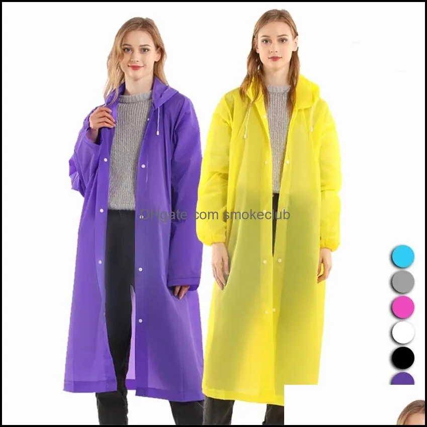 Raincoat Women Men Impermeable Thickened Waterproof Tourism Outdoor Hiking Poncho Hooded Coat 220217 Drop Delivery 2021 Raincoats Rain Gear