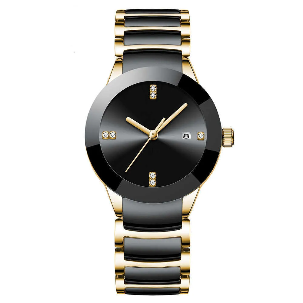 Bekijk herenontwerper Montre volledige functie stopwatch zwart witte lederen klok luxe kwarts geïmporteerde beweging diamanten horloge
