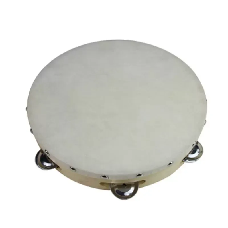 6 inches Tambourine Hand Held Tambourine Drum Bell Birch Metal Jingles Kids School Musical Toy KTV Party Percussion Toy LA367 DHL Free