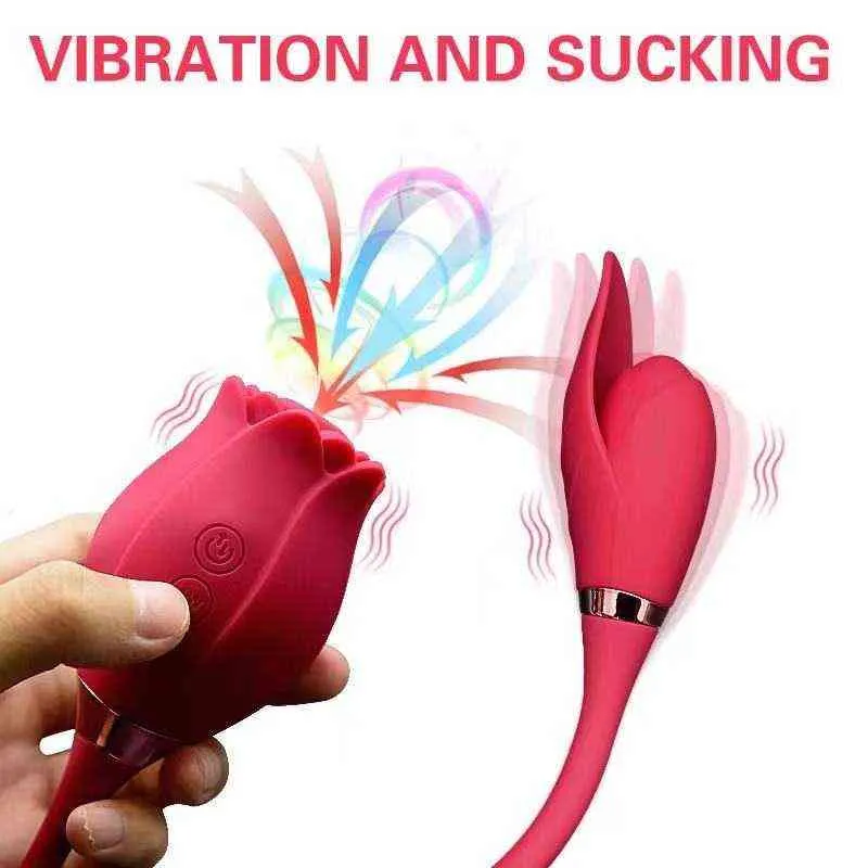 NXY Vibratoren Wiederaufladbare Vagina Saugen Vibro-ei Spielzeug Rose Blume Sex Für Frauen Erwachsene Vaginal Kugeln 220427