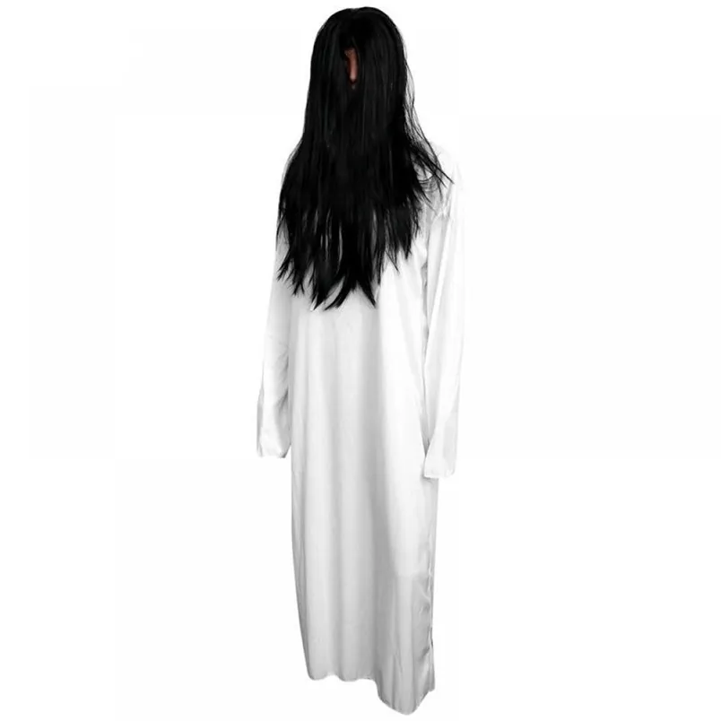 Scary Ghost Costume Exquisite Ghost Bride Dress Halloween Horror Cosplay Costume White Sadako Cosplay Suit 220812