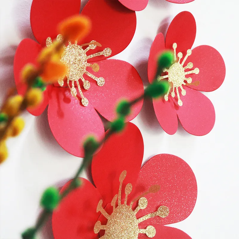 Chinese 3D Handmade Sprocket Paper Red Flowers Set Decorations Wall Elegant  Decor Nursery Wedding Marriage Room Party Supplies MJ0744 From  Perfumeliang, $1.61