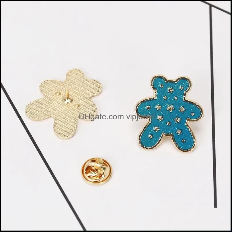 children oil painting bear brooch pin color star alloy animal clothes badges women cartoon enamel lapel pins europe backpack hat sweater corsage
