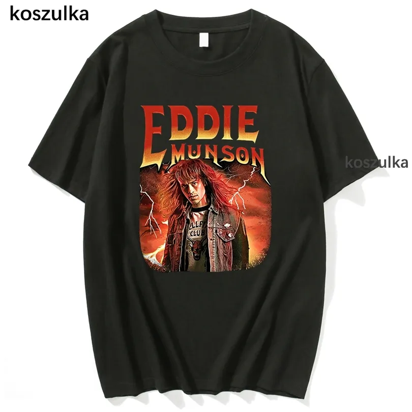 Stranger Things 4 Eddie Munson T Shirts Cotton T -shirt vrouwen T -shirts mannen Sweatshirt Vintage zomer T -shirt Harajuku Tops 220706