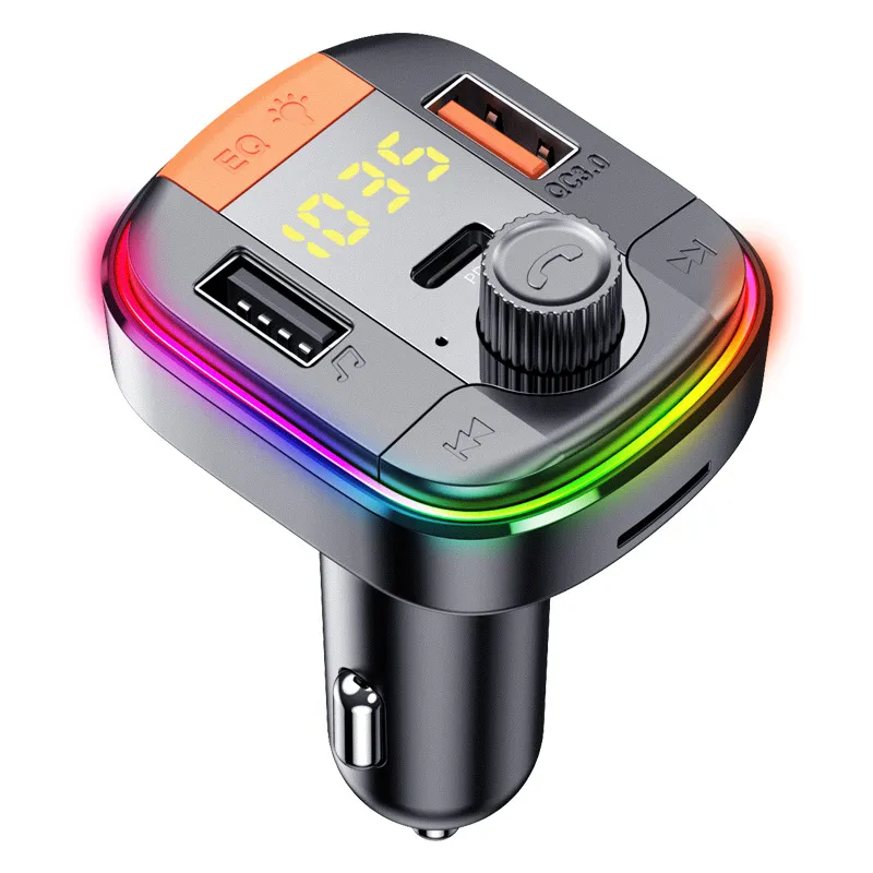 T832D Bluetooth FM-zender Auto Mp3-speler Backlit RGB Wireless Handsfree Car Kit Ondersteuning QC 3.0 Snel Lading TF / U DISK PLAY