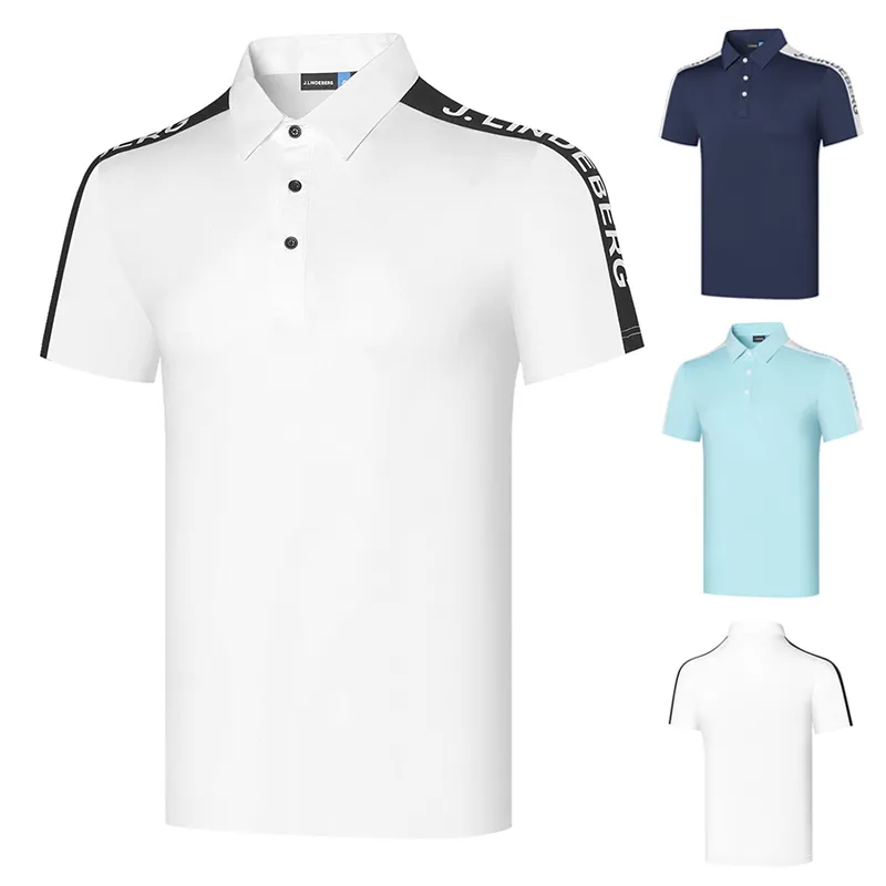 JL Roupas de golfe Esportes de lazer ao ar livre Moda respirável Homens de alta qualidade Wicking Polo de mangas curtas de mangas curtas 220712