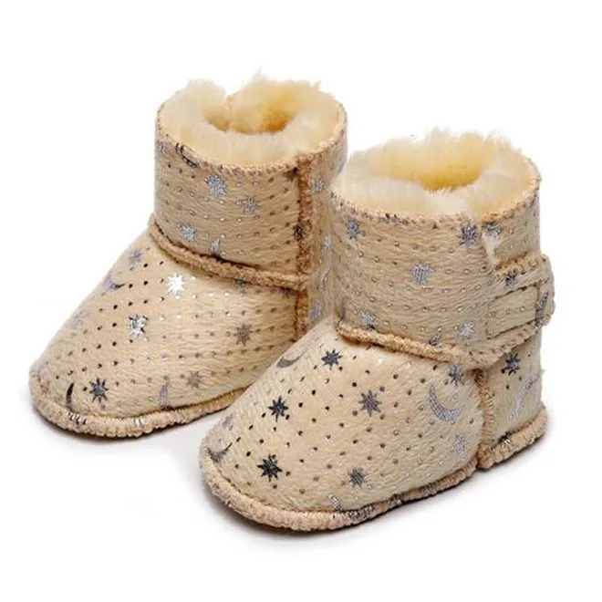 Tasarımcı Toddler Bebek İlk Yürüyüşçüler Bebek Sıcak Yumuşak Sole Botlar Çocuk Kız Kız Kar Botları Kış Çocuk Ayakkabı