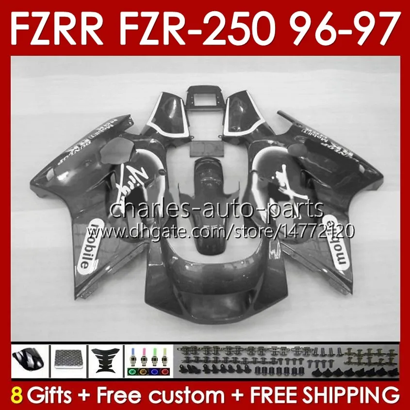 Fairings For YAMAHA FZRR FZR 250R 250RR FZR 250 R RR FZR250R 1996 1997 Body 144No.95 FZR-250 FZR250 R RR 96 97 FZR250RR FZR250-R FZR-250R 96-97 Bodywork Kit grey glossy
