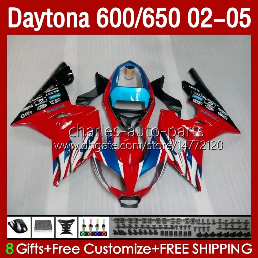 Cowling Kit för Daytona600 Daytona 600 650 CC 02-05 Bodywork 104HC.220 Gul Stock Daytona600 02 03 04 05 Body Daytona 650 2002 2003 2004 2005 ABS Full Fearing