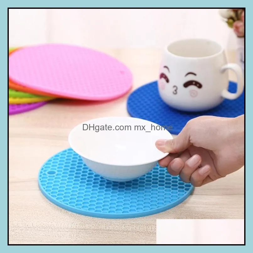 Cooking Utensils Kitchen Tools Kitchen Dining Bar Home Garden Ll Table Sile Pad Non-Slip Heat Resistant Mat Coaster Dhehn