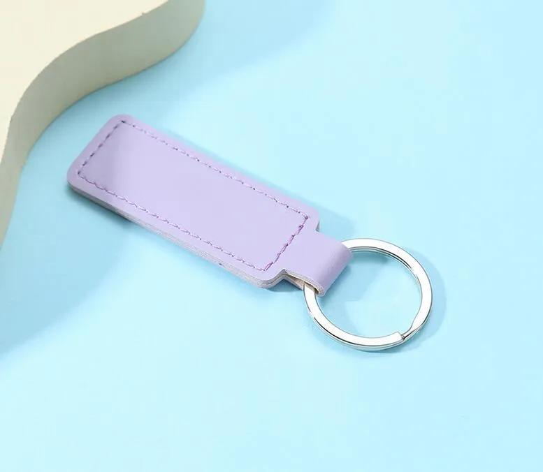 PU Leather Keychain Metal Keyring Car Keychains Pendant Personalise Gift Key Chain Wholesale 