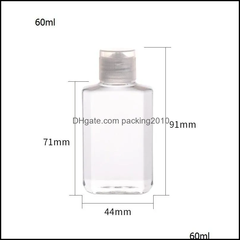 30ml 60ml Empty PET Plastic Bottle with Flip Cap Reusable Containers for Travel Outdoor Camping Business Trip