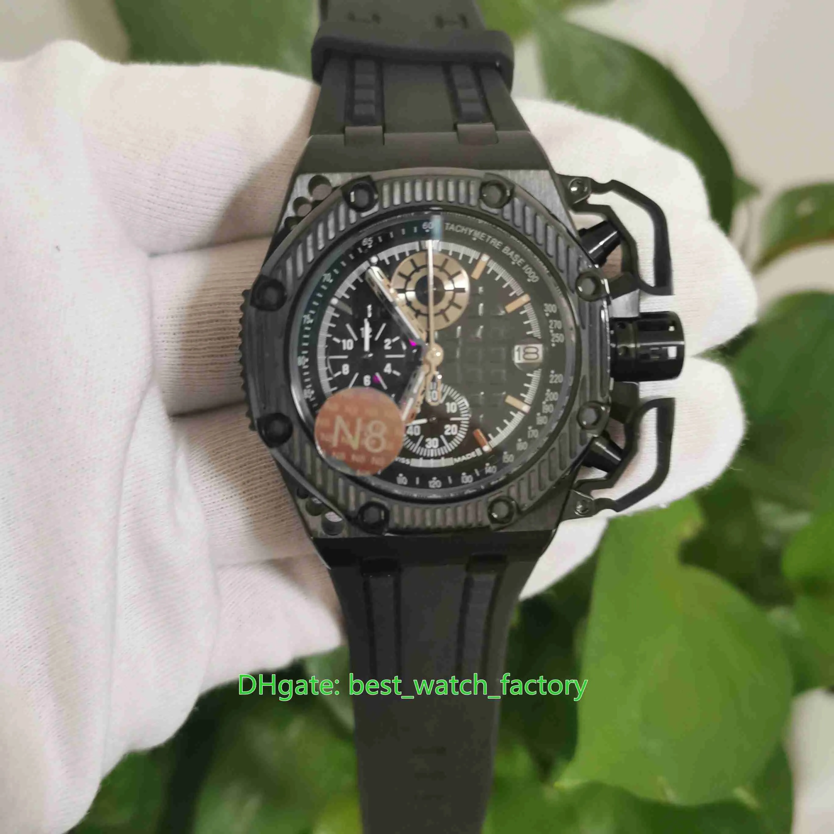 Hot Items Top Kwaliteit Horloges 42mm Survivor 26165 26165IO.00.A002CA.01 Chronograph Workin Black Rubberen Banden VK Quartz Movement Mens Horloge Heren Horloges