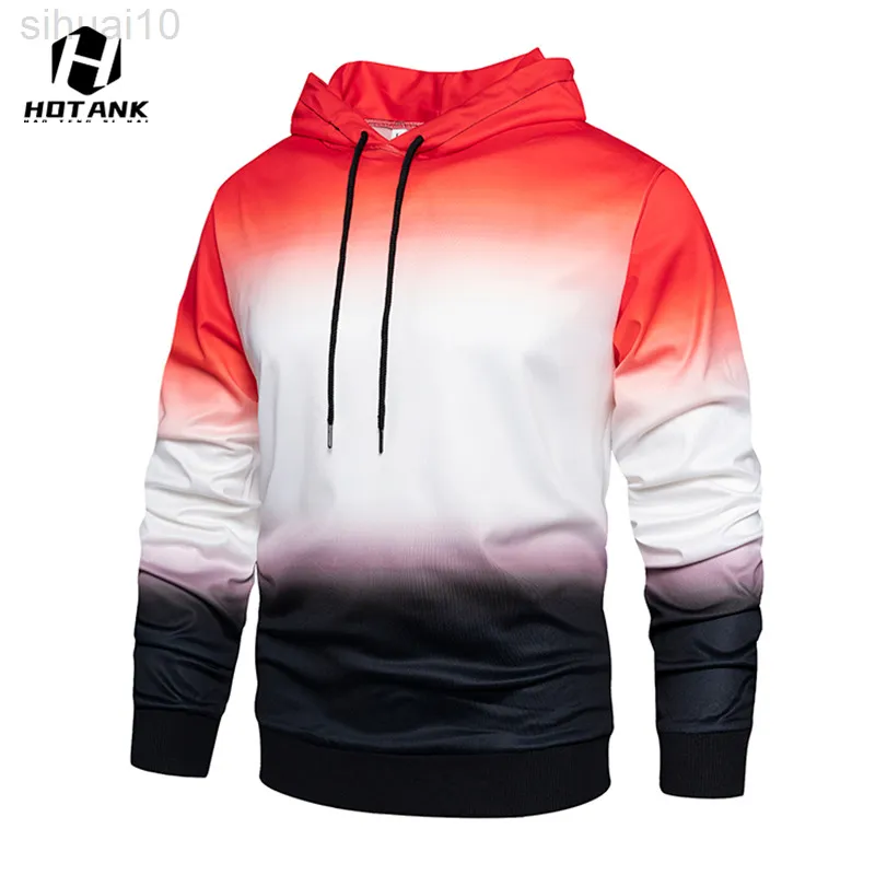 Mannen Truien Harajuku Gradint Sudadera con capucha Mannen de gran tamaño Trui Solid Lange Mouwen Ropa deportiva informal Mannelijke Merk Kleding L220730