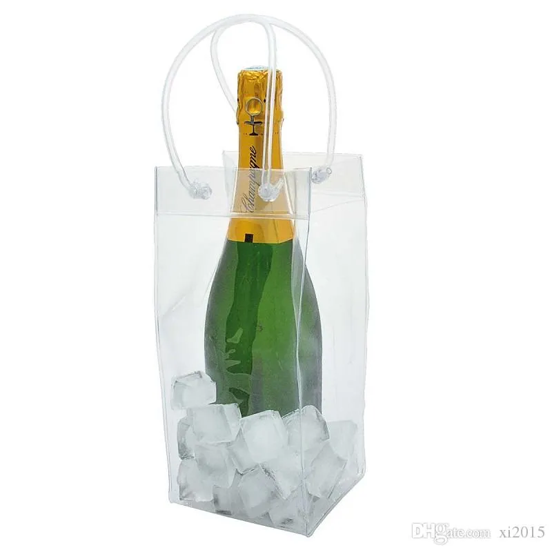 Clear Plastic Ice Wine Bag Single Wine Bottle Bag Food Container Drinking Storage Kitchen Accessories W9616