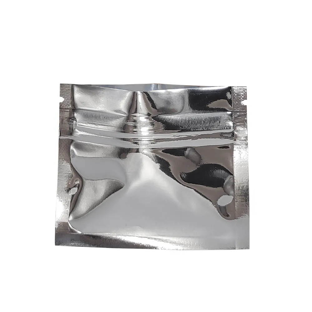 7.5x6.3cm小さなclosable zip lock aluminum foil packagingバッグ200pcsシルバーマイラーアルミニ酸ジッパーフードパッキングポーチ