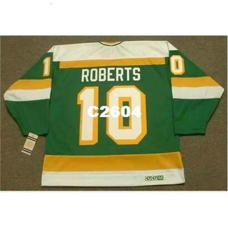 Chen37 Uomo # 10 GORDIE ROBERTS Minnesota North Stars 1981 CCM Maglia da hockey vintage RETRO o personalizzata con qualsiasi nome o numero maglia retrò