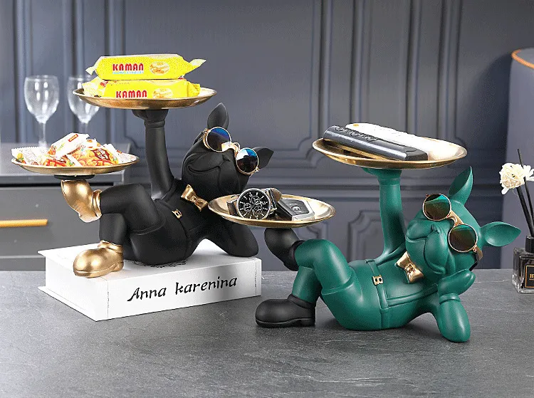 Resin Dog Statue Butler With Tray For Storage Table... From Kai09, $25. ...
