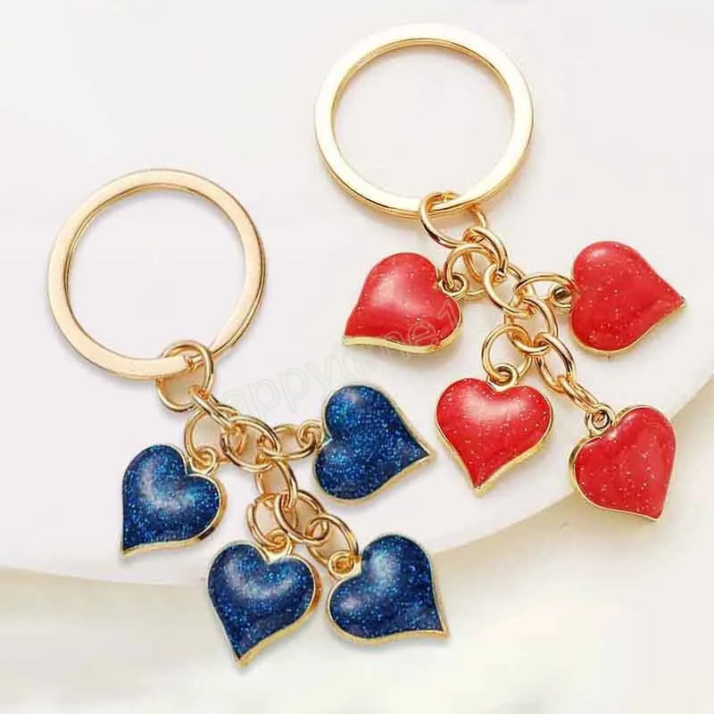 Lovely Keychain Shiny Heart Key Ring Key Chains Souvenir Gifts For Women Men Handbag Accessories Car Keys Jewelry