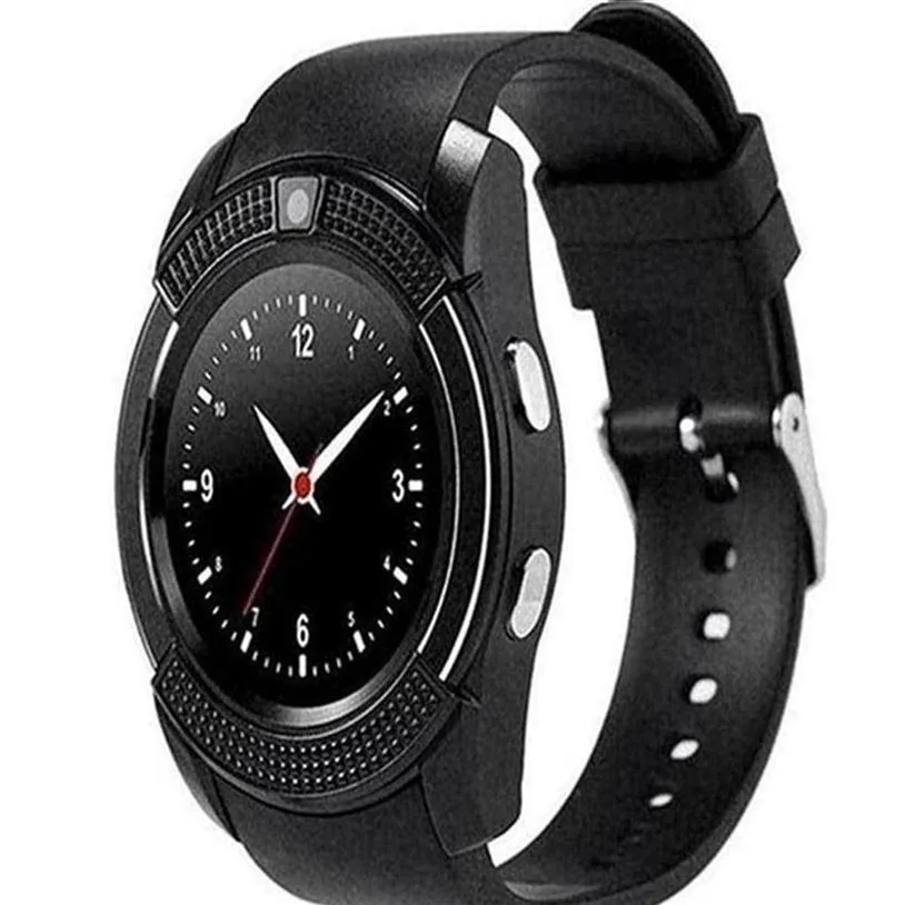 V8 Smart Watch Bluetooth orologi Android con fotocamera da 0,3M MTK6261D DZ09 GT08 Smartwatch per telefono Android con pacchetto al dettaglio259T