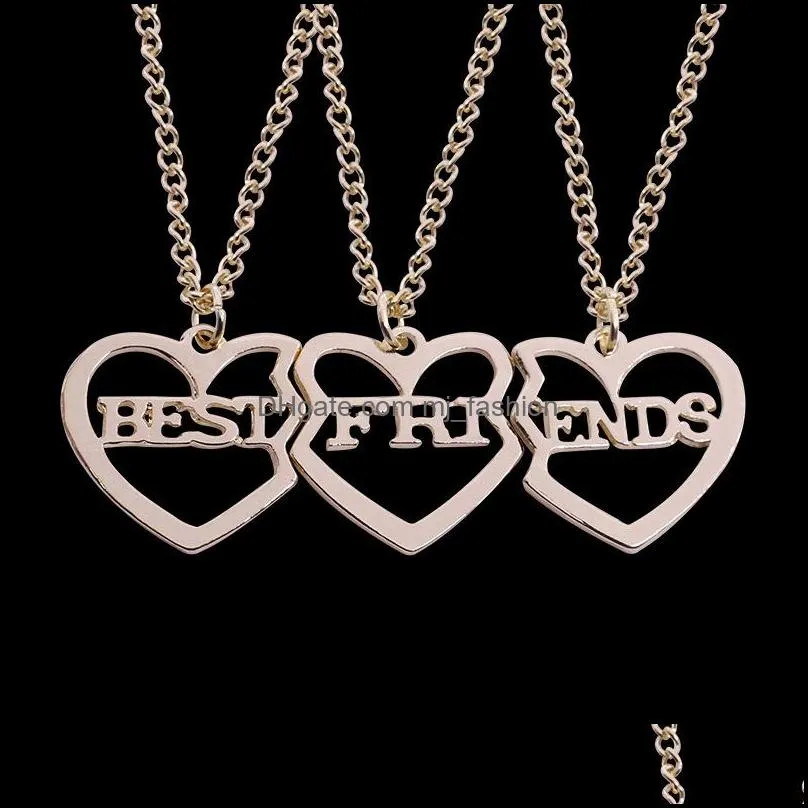 broken heart necklace 3pcs a set jewelry valentine`s day gift best friends pendant necklaces forever necklace