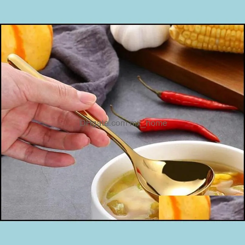 spoons stainless steel deepen sauce colorful handle spoon drink soup drinking tool pub giftsspoon kitchen tools wll474