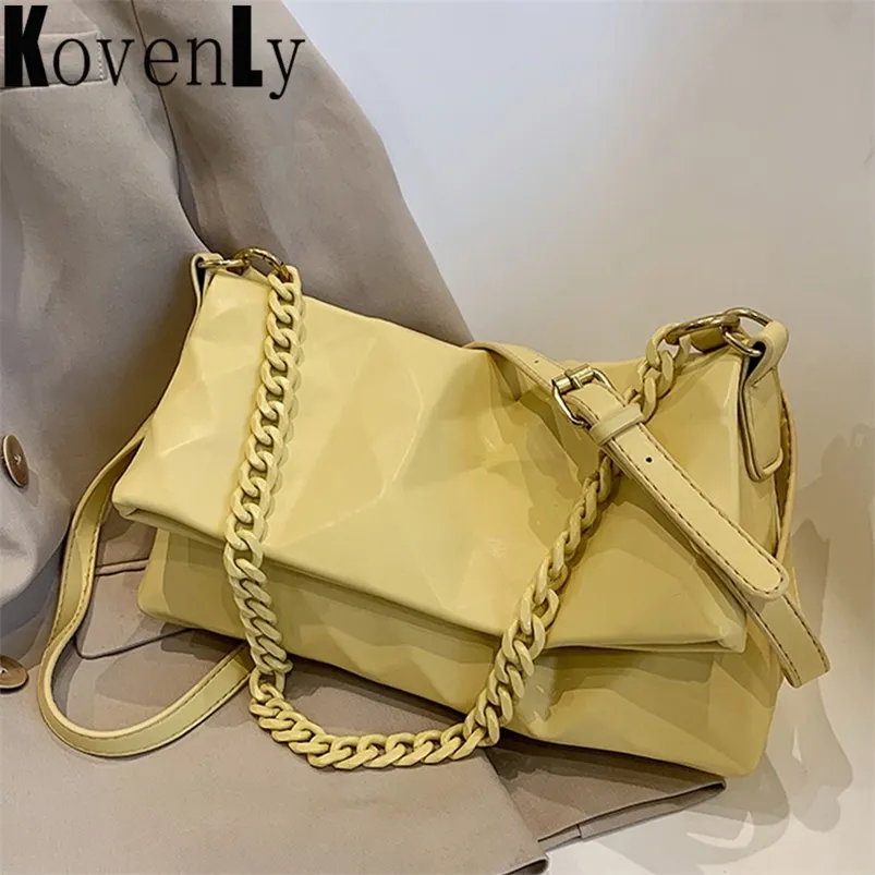 Luxury Geometric Design Womens Crystal Leather Shoulder Bag With Thick