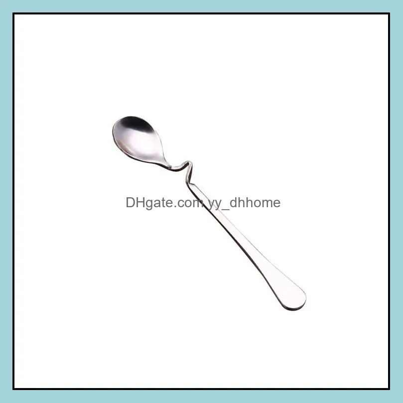 unique design coffee spoons, hangable spoon cafe, shiny polish stainless steel coffee spoons with twist handle