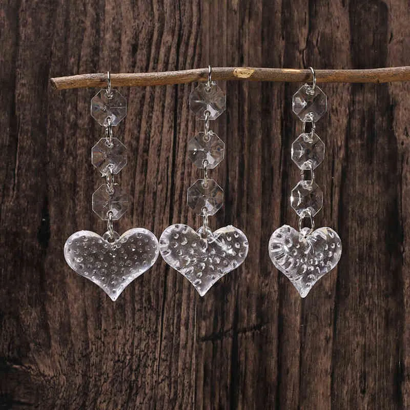36pcs Duidelijke acryl achthoekige kralen hangende licht kristal diamant drop ornament hanger streng gordijn bruiloft feestdecoraties t220804