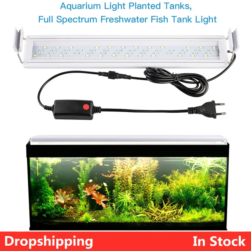 LED rium Light Underwater tic Plant Full Spectrum Four Rows Dimmable Water Tank Lamp Waterproof Clip on Y200917