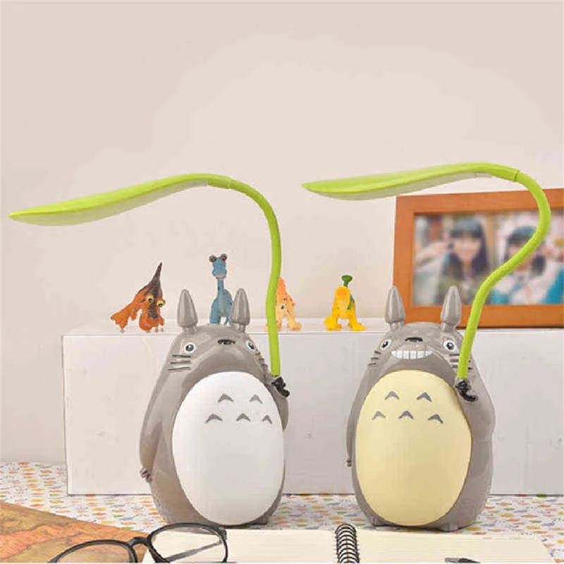 Sıcak Karikatür Totoro LED Gece Işıkları USB Şarj Yaratıcı Hayvan Başucu Katlanabilir Masa Lambası Çocuklar Çocuklar için Hediye Odası Dekor H220423