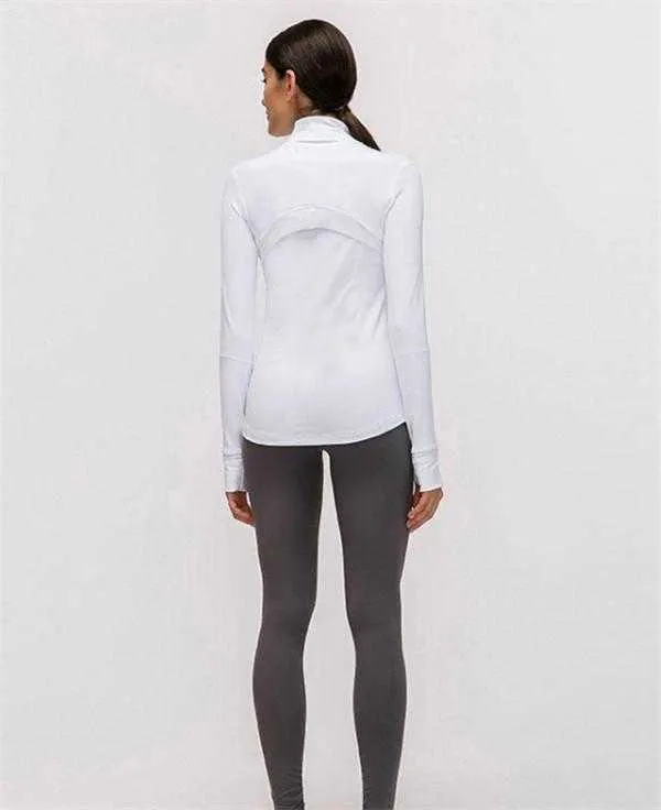 L-78 Autumn Winter New Zipper Jacket Quick-Drying outfit Yoga Clothes Long-Sleeve Thumb Hole Training Running Jacket Women Piglulu Slim Fitness Coat top