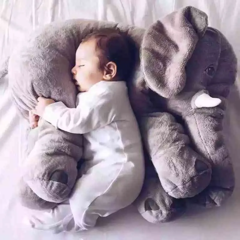Cartone animato grande peluche giocattolo elefante bambini che dormono indietro cuscino cuscino imbottito bambola per bambino regalo di compleanno per bambini
