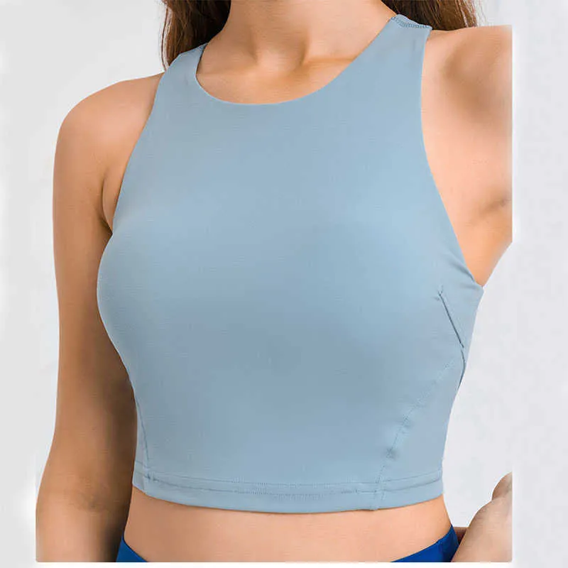 LU 07 Camisetas Sin Mangas De Yoga Con Espalda Cruzada Para Mujer