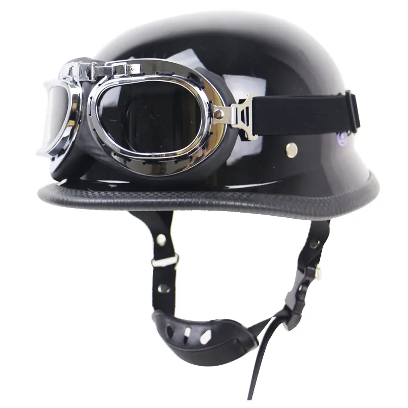 ゴーグル付きドイツのレトロバイクヘルメットCasco Motoオープンハーフ